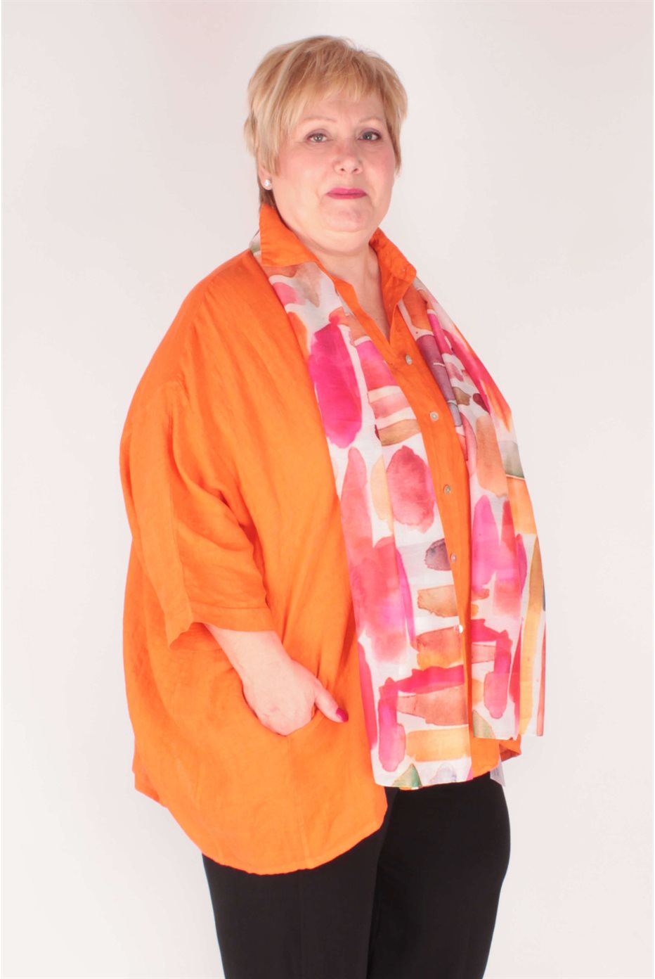 Blouse en Lin Orange